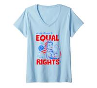 Mujer Stars Stripes and Equal Rights 4th of July Women's Rights Camiseta Cuello V
