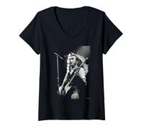 Mujer Status Quo Live Francis Rossi Wembley 1979 Por Simon Fowler Camiseta Cuello V