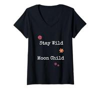 Mujer Stay Wild Moon Niño Yoga Yogi Casual Wear Camiseta Cuello V