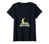 Mujer Stay Wild Moonchild Moon Child Camiseta Cuello V