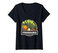 Mujer Stegosaurus Dinosaur Prehistoric Dinosaurs Lover Camiseta Cuello V