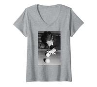 Mujer Steve Davis Snooker 6 Veces Ganador del Campeonato del Reino Unido 1980 Camiseta Cuello V