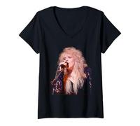 Mujer Stevie Nicks Fleetwood Mac Dreams en Vivo 1990 Camiseta Cuello V