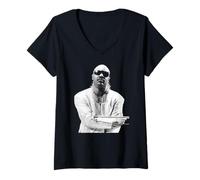 Mujer Stevie Wonder Live en el NEC Free 1989 Camiseta Cuello V