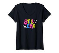 Mujer Still EMO Awesome Vibe Not a Phase True to Yourself Tees Camiseta Cuello V