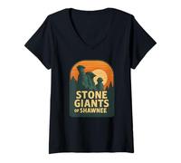 Mujer Stone Giants of Shawnee - Camisa Retro Garden of Gods IL Scenic Camiseta Cuello V