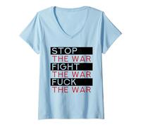 Mujer Stop The War (Declaración de Paz) Camiseta Cuello V