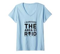 Mujer Storm Area 51 Yo Tengo el área 51 Raid I Survived Camiseta Cuello V