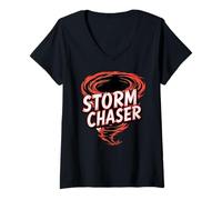 Mujer Storm Chaser, Weather Watchers Storm Hunters Meteorólogo Camiseta Cuello V