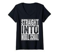 Mujer Straight Into Middle School Shirt Back to Middle School Camiseta Cuello V