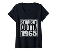 Mujer Straight Outta 1965 Classic Years Vintage Birth of Birthday Camiseta Cuello V