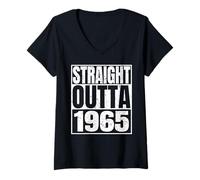 Mujer Straight Outta 1965 Vintage Year Classic Birth of Birthday Camiseta Cuello V