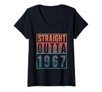 Mujer Straight Outta 1967 Birth of Birthday Classic 1967 Vintage Camiseta Cuello V