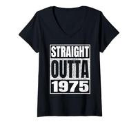 Mujer Straight Outta 1975 Vintage 1975 Classic Birth of Birthday Camiseta Cuello V
