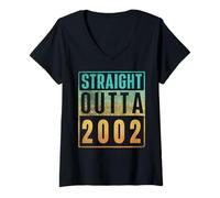 Mujer Straight Outta 2002 Vintage Years Birth of Birthday Classic Camiseta Cuello V