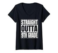 Mujer Straight Outta 9th Grade Shirt Great Graduation Ninth Grade Camiseta Cuello V