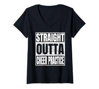 Mujer Straight Outta Cheer Practice Graduation Class 2026 Funny Camiseta Cuello V