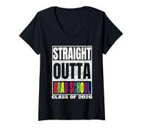 Mujer Straight Outta Grad School Graduation Class Of 2026 Gifts Camiseta Cuello V