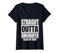 Mujer Straight Outta Kindergarten Graduate Class 2026 Graduation Camiseta Cuello V