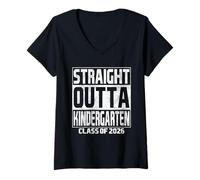 Mujer Straight Outta Kindergarten Graduation Class 2026 School Camiseta Cuello V