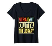 Mujer Straight Outta The Library Graduate Funny Graduation Gifts Camiseta Cuello V