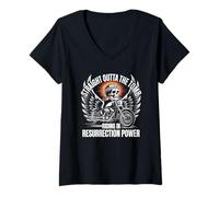 Mujer Straight Outta The Tomb Riding In Resurrection Power Camiseta Cuello V