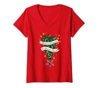 Mujer Stranger Things Christmas Tree Upside Down Camiseta Cuello V