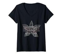 Mujer Stranger Things Demogorgon Flower Logo Camiseta Cuello V