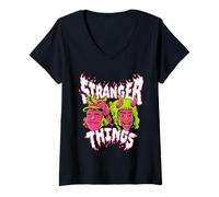 Mujer Stranger Things Eddie and Dustin Oficialmente Autorizado Camiseta Cuello V