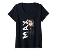 Mujer Stranger Things MAX Neo Homage Oficialmente Autorizado Camiseta Cuello V