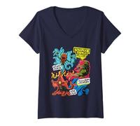 Mujer Stranger Things Tales from '85 Monsters Scrapbook Camiseta Cuello V