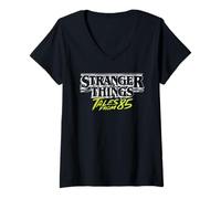 Mujer Stranger Things Tales from '85 Two Tone Logo Camiseta Cuello V
