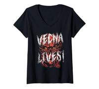 Mujer Stranger Things Vecna Lives Oficialmente Autorizado Camiseta Cuello V