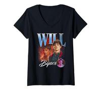Mujer Stranger Things Will Homage Camiseta Cuello V