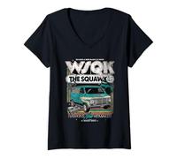 Mujer Stranger Things WSQK Squawk Retro Camiseta Cuello V