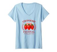 Mujer Strawberry Festival A Berry Good Time Vintage Fruit Lovers Camiseta Cuello V