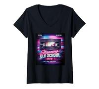 Mujer Streaming Old School Video Retro 80s 90s Tape Camiseta Cuello V