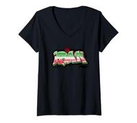 Mujer Streetwear Urbano iraní Y2K Arte Callejero Graffiti Irán Camiseta Cuello V