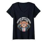 Mujer Stressed Who's Stressed I'm Not Stressed - Camiseta Cuello V