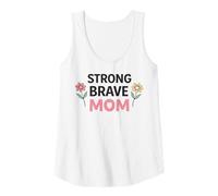 Mujer Strong Brave Mom Floral Positivo Maternidad Inspiradora Camiseta sin Mangas