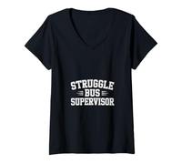 Mujer Struggle Bus Supervisor School Transportation Driver |- Camiseta Cuello V