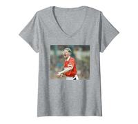 Mujer Stuart Pearce Nottingham Forest Copa del Mundo de Fútbol 1991 Camiseta Cuello V
