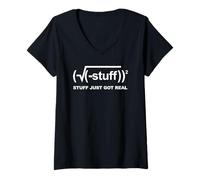 Mujer Stuff just Got Real Camiseta Cuello V
