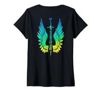 Mujer Su ángel su guardián Pareja a Juego Camiseta Cuello V
