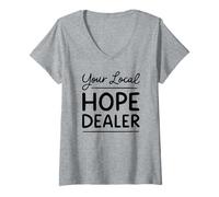 Mujer Su cotización cristiana de fe distribuidor de esperanza local Camiseta Cuello V