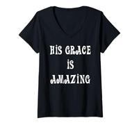 Mujer Su Gracia es increíblemente inspiradora Camiseta Cuello V
