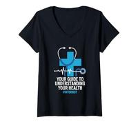 Mujer Su guía para entender su salud Medicina interna Camiseta Cuello V