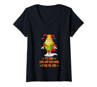 Mujer Su maíz es un Gran Bulto con perillas Que Tiene el Jugo de Halloween Camiseta Cuello V