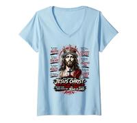 Mujer Su Nombre es Jesucristo - Rey de Reyes Diseño Camiseta Cuello V