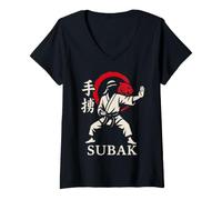 Mujer Subak Artes Marciales Karate Coreano Tigre Enzo Dojo Entrenamiento Camiseta Cuello V